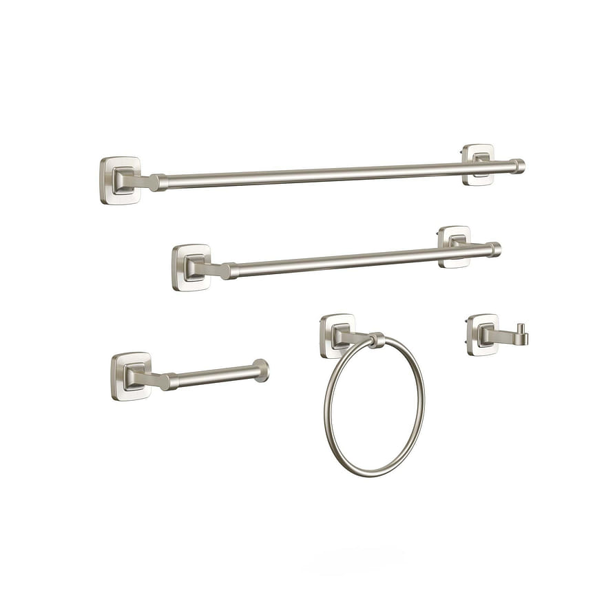 รับ 5-Piece Bath Hardware Set with Towel Ring/Bar Toilet Paper Holder ...