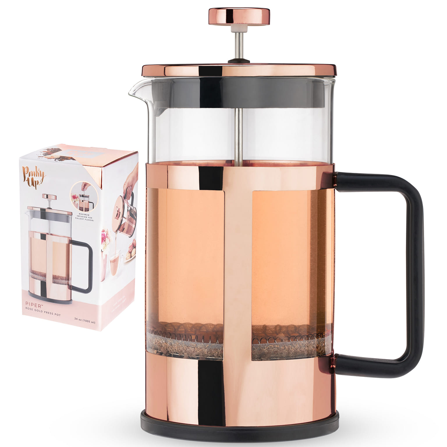Piper™ Rose Gold Press Pot 34 fl.oz