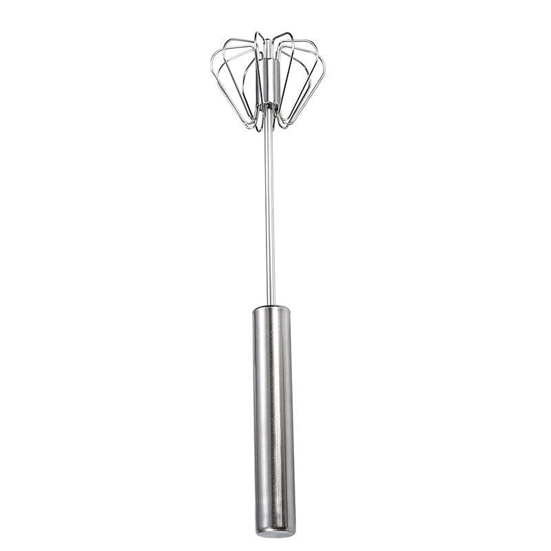 Semi-Automatic Egg Whisk - Stainless Steel Hand Push Beater, Blender Mixer Whip 1 อัน