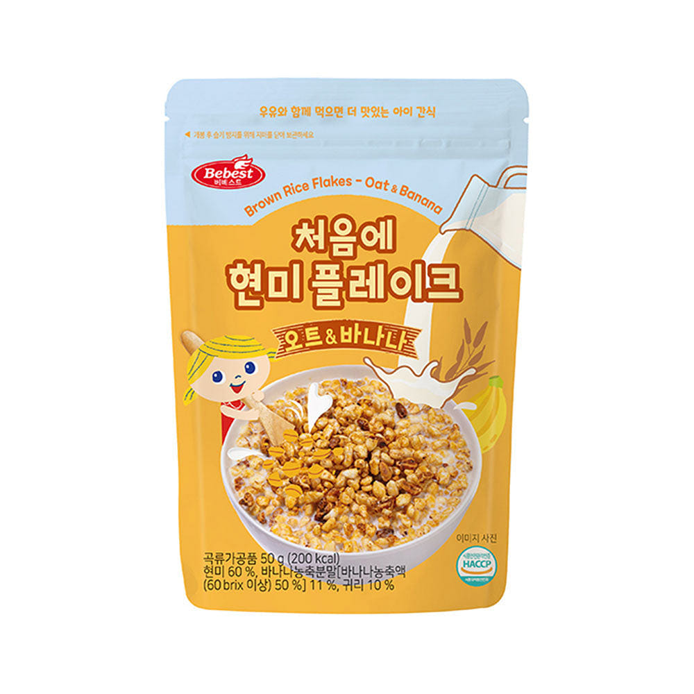 Bebest The First Brown Rice Flakes Oat&Banana 50g 1 each