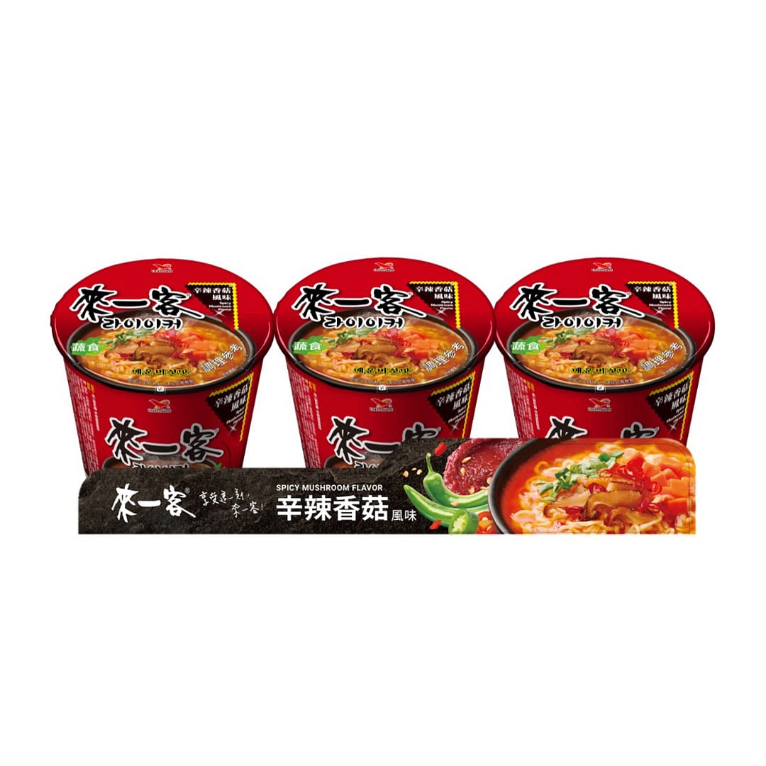 Spicy Mushroom Flavor Instant Noodles 3pcs 207 그램