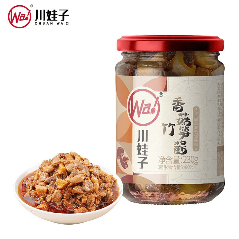 Sichuan Wazi mushroom bamboo shoot sauce 230g 230 กรัม