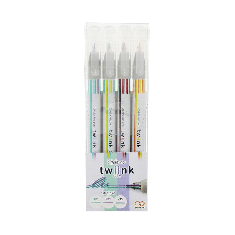 Sun star twiink 2 color line pen C 4pcs 1 ส่วน