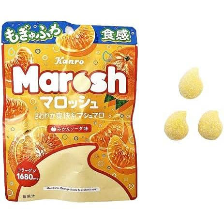 [Japan Direct Mail] KANRO Marosh MarshmallowGummy Collagen1680mg Orange Soda 46 กรัม