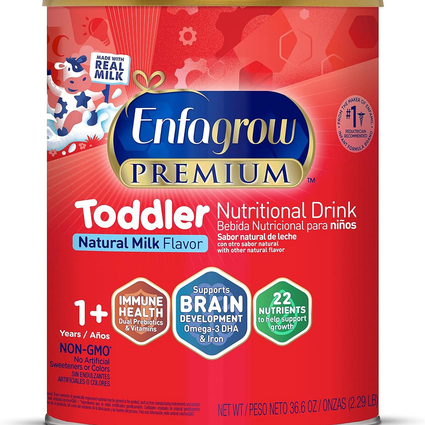 Enfagrow PREMIUM Toddler Nutritional Drink 36.6 oz , NON-GMO Powder Can 36.6 oz