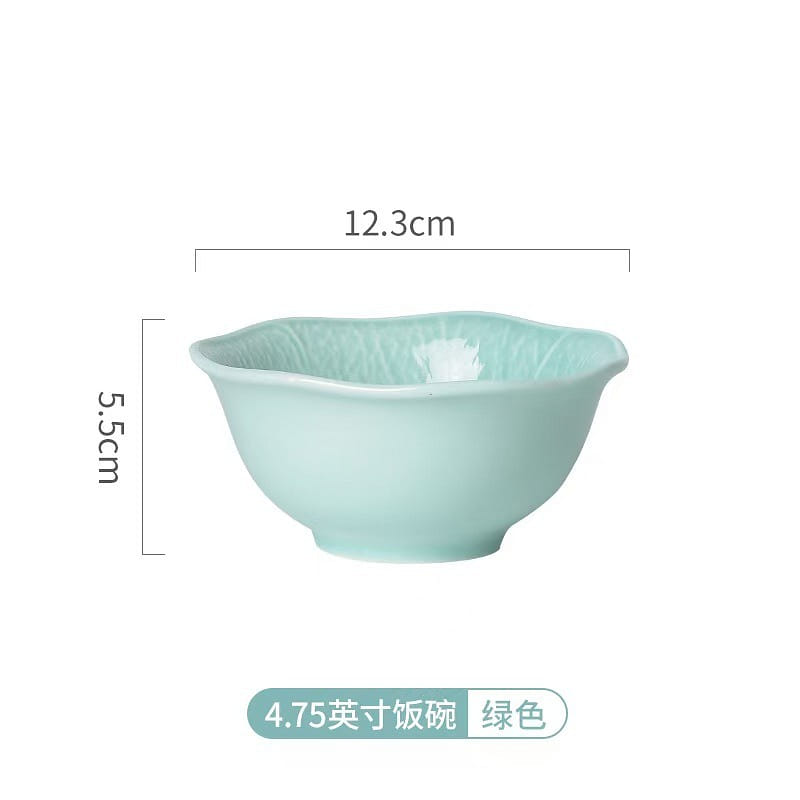 Songfa Ceramic Bowl Tableware 4.75-inch Bowl,Green 1 병