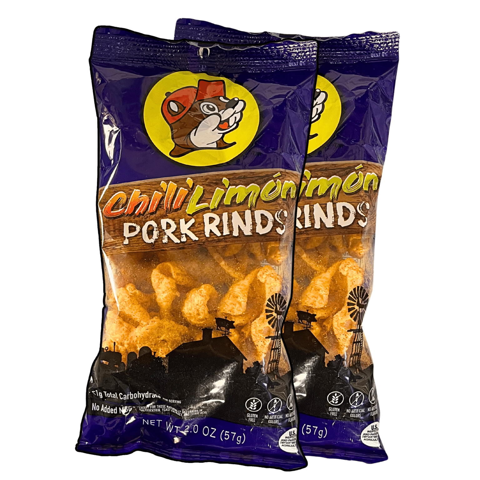 Buc-ee's Chile Lime Flavored Pork Rinds, 4 Oz (2 Bags), Keto and Paleo Friendly 4 온스