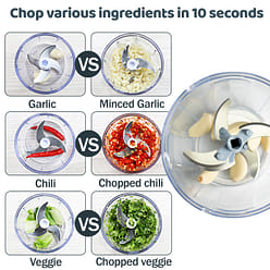 Manual Food Processor Vegetable Chopper 500ml 1 count