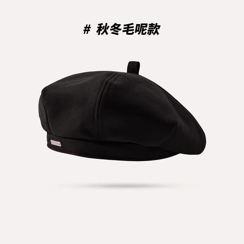 Black octagonal beret female new fall and winter show face small Belle painter h 1 個