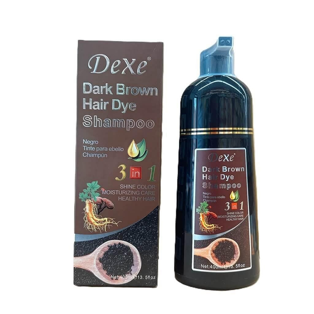 DexeBlackHairDyeShampoo3 in 1 Hair darkbrown(400ml 400 มิลลิลิตร