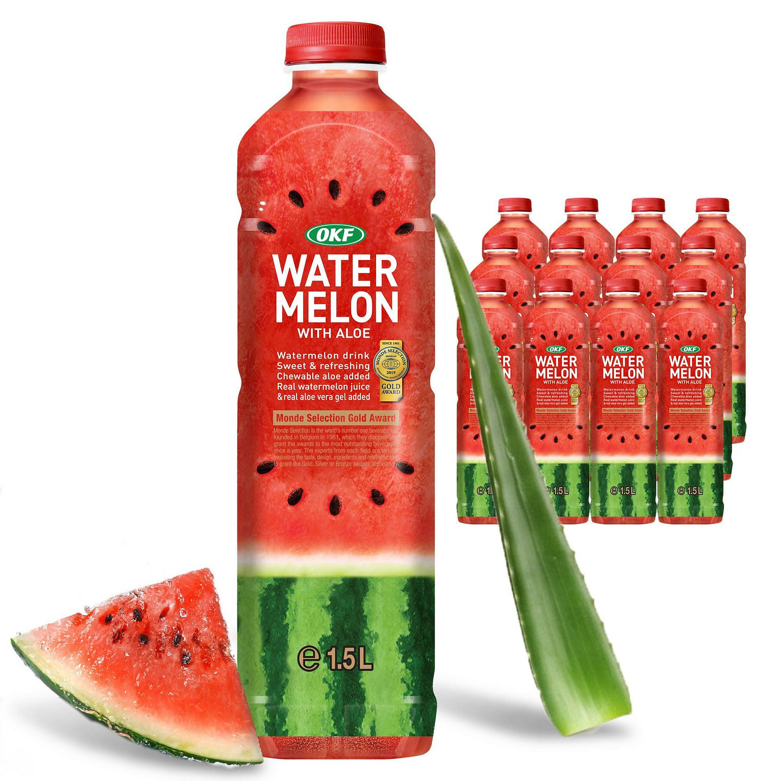 Watermelon Aloe Vera Juice Drink with Pure -12pk 50.72 fl.oz