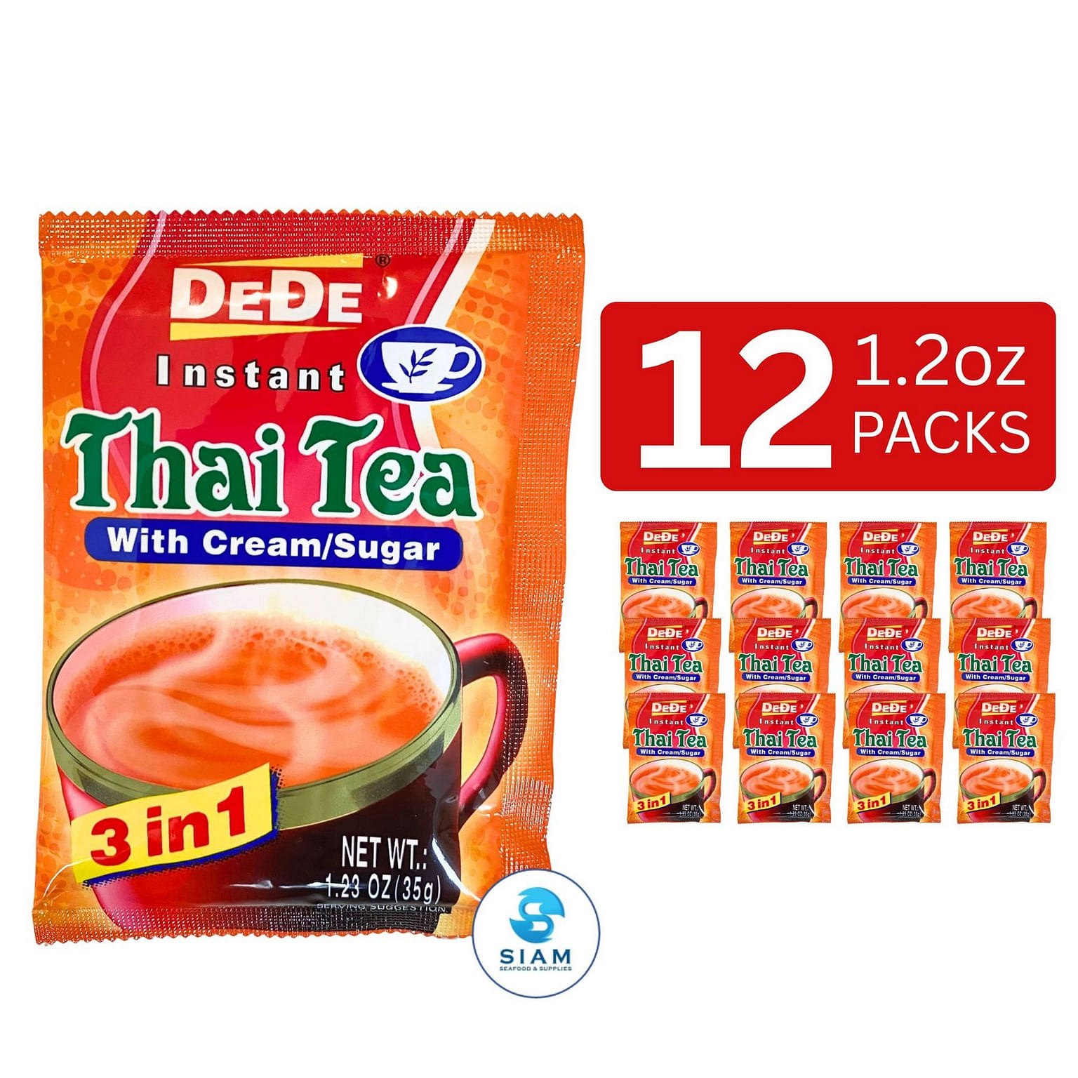 DeDe Instant Thai Tea 35g x 12 packets 14.8 온스
