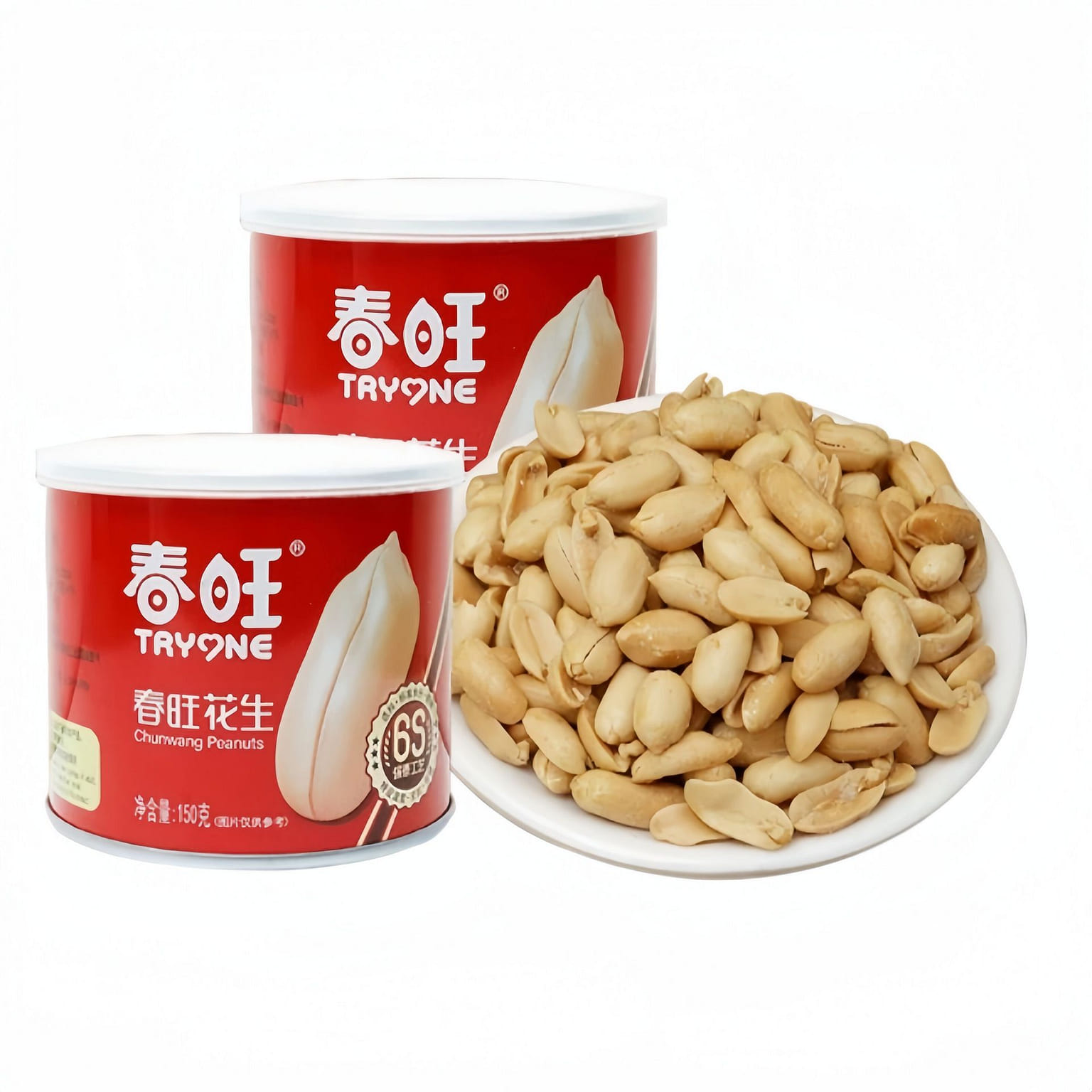Chunwang salty peanuts 150g*1 can, peanut kernels, 150 g