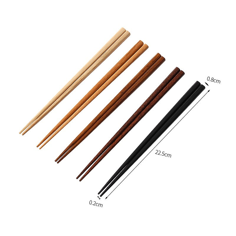 FaSoLa Log Chopsticks Sandalwood Chopsticks Anti-mould and Non-slip 5 Pairs Set 1 개입