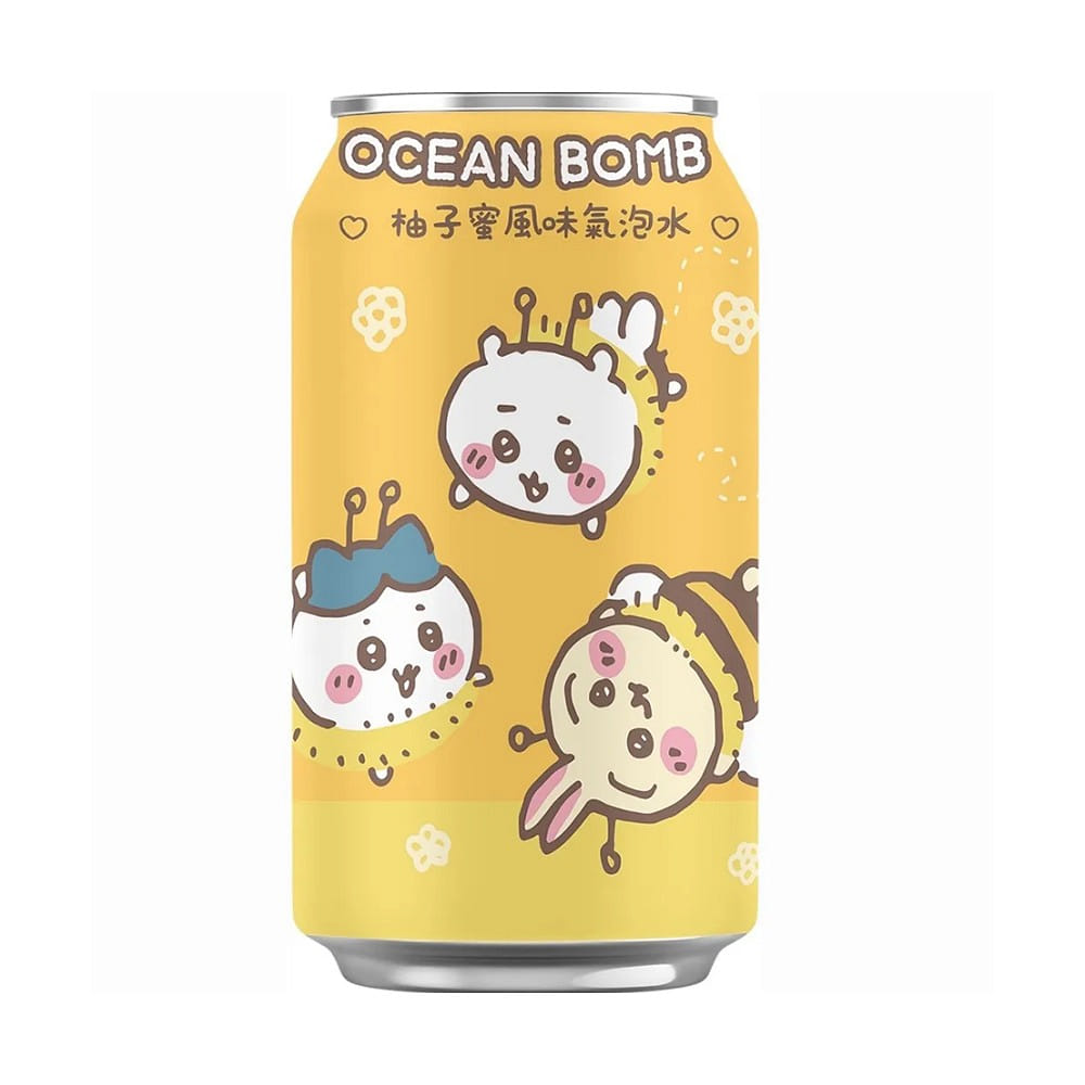 Ocean Bomb Chiikawa Sparkling Water Honey Pomelo Flavor (Less Sugar) 330 มิลลิลิตร