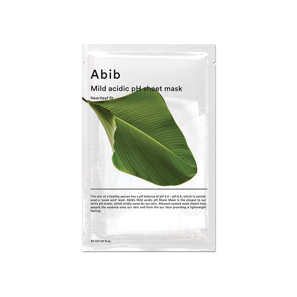 Abib Mild Acidic pH Sheet Mask Heartleaf Fit- 1 Box of 10 Sheets 30 มิลลิลิตร