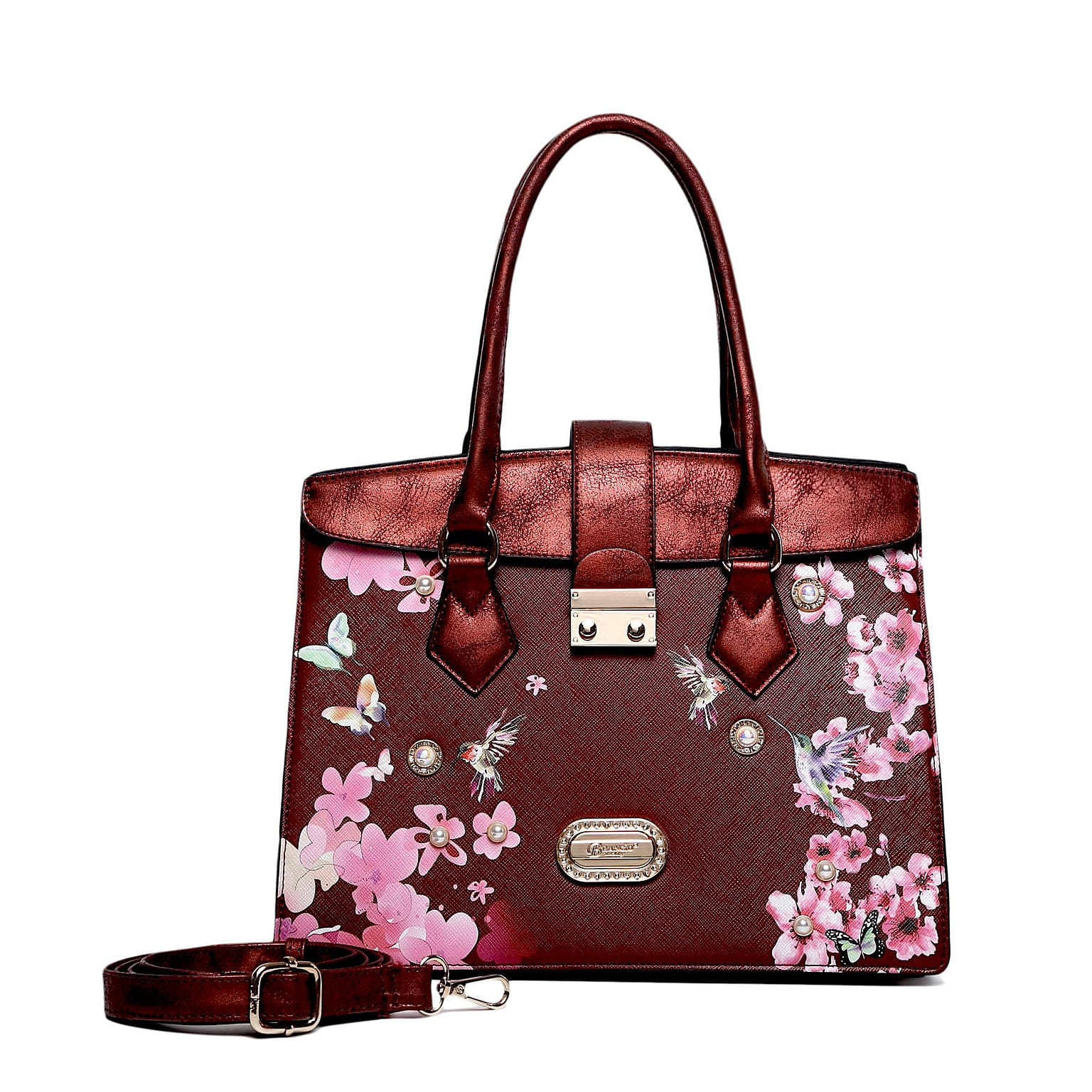 Hummingbird Soar Vegan Leather Top-Handle + Wallet [KP7689+KPC8828-BG] 1 ส่วน