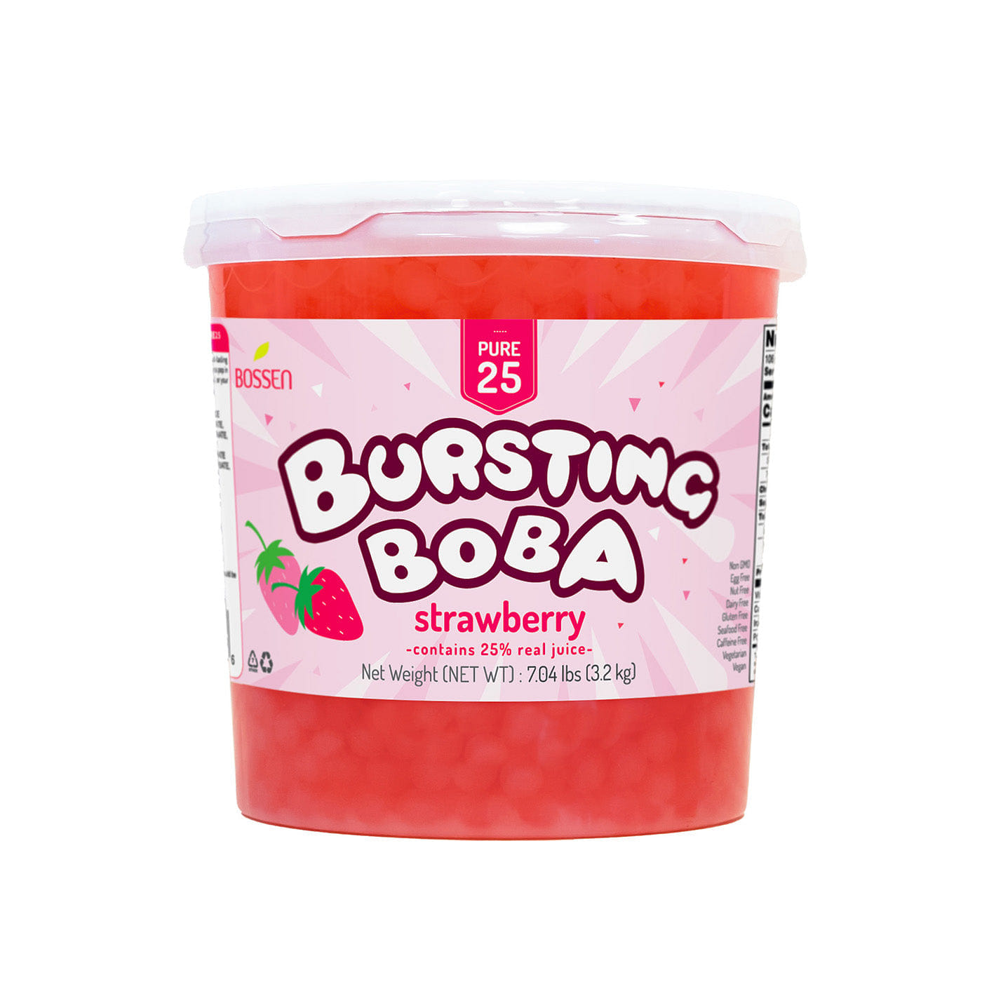 Bossen Strawberry Bursting Boba Pure25 (7.04 lbs) 7.04 파운드