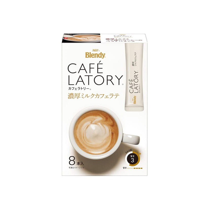 AGF Blendy Rich Milk Cafe Latte 8sticks 80g 1 케이스