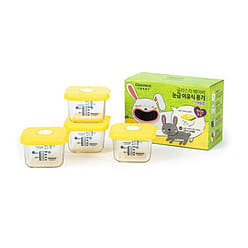 Glass Lock Baby Scale Baby Food Storage sContainer Smile Cap 210ml 4 箱