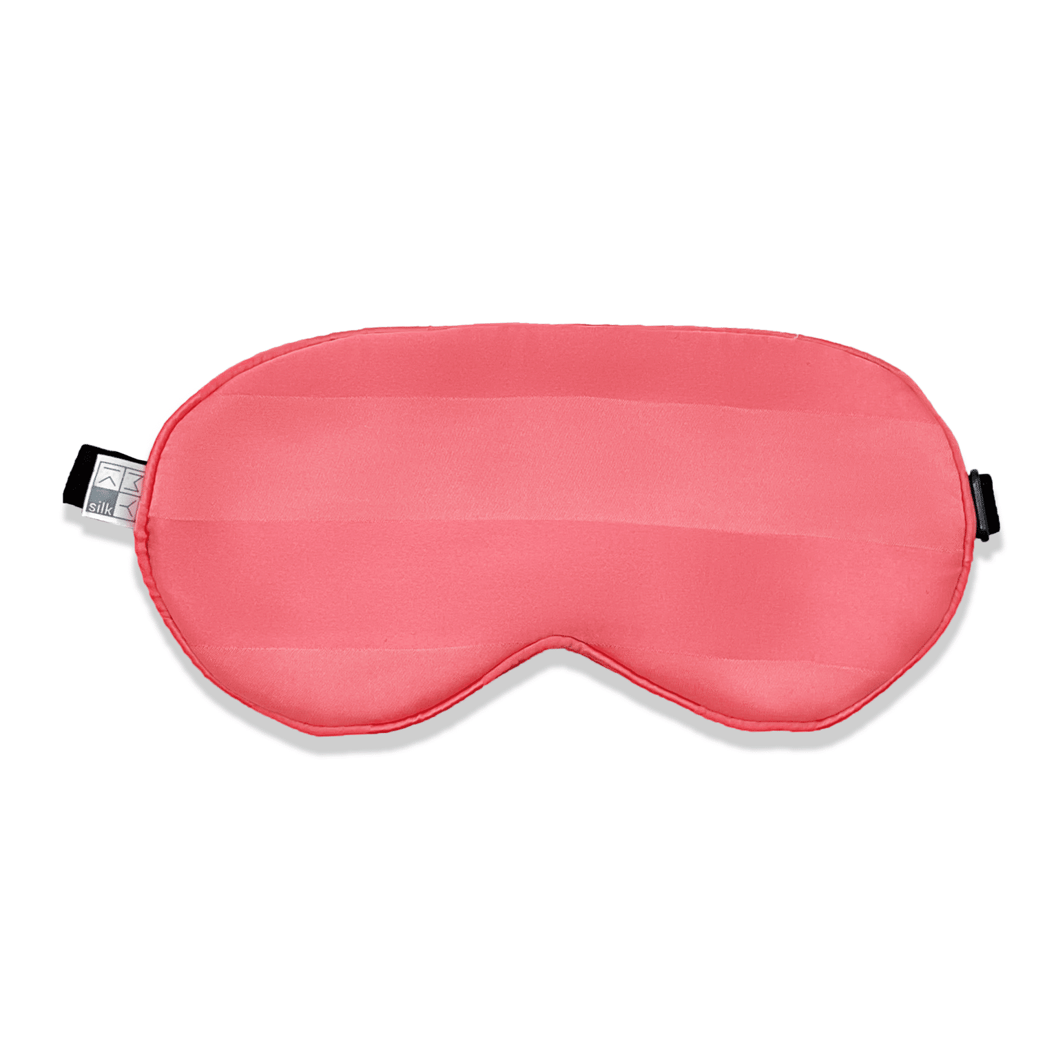 Beauty Silk Eye Mask with Velvet Band (19 Momme) Striped / Coral Pink 1 개