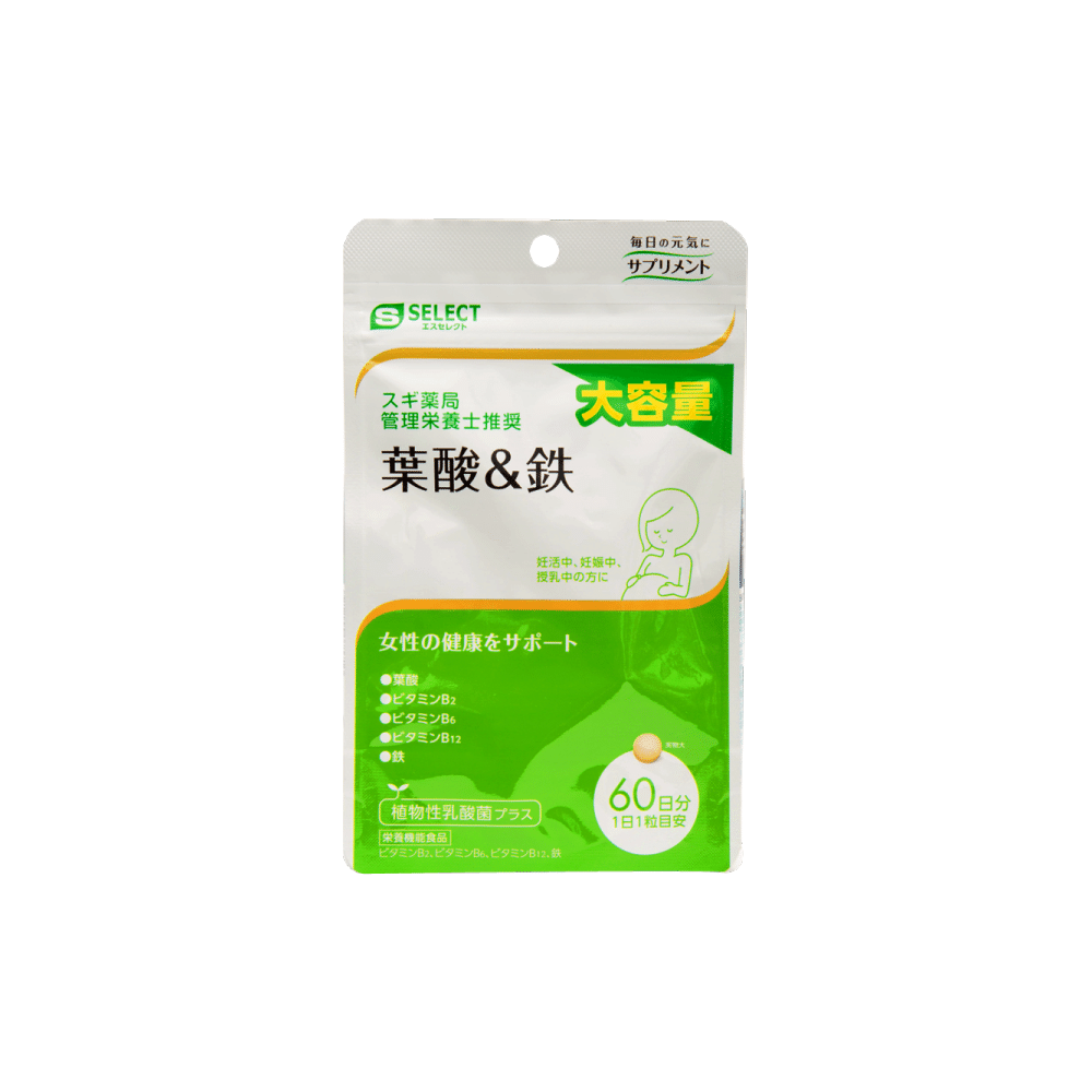 S SELECT Folic Acid Iron Calcium Supplement60days