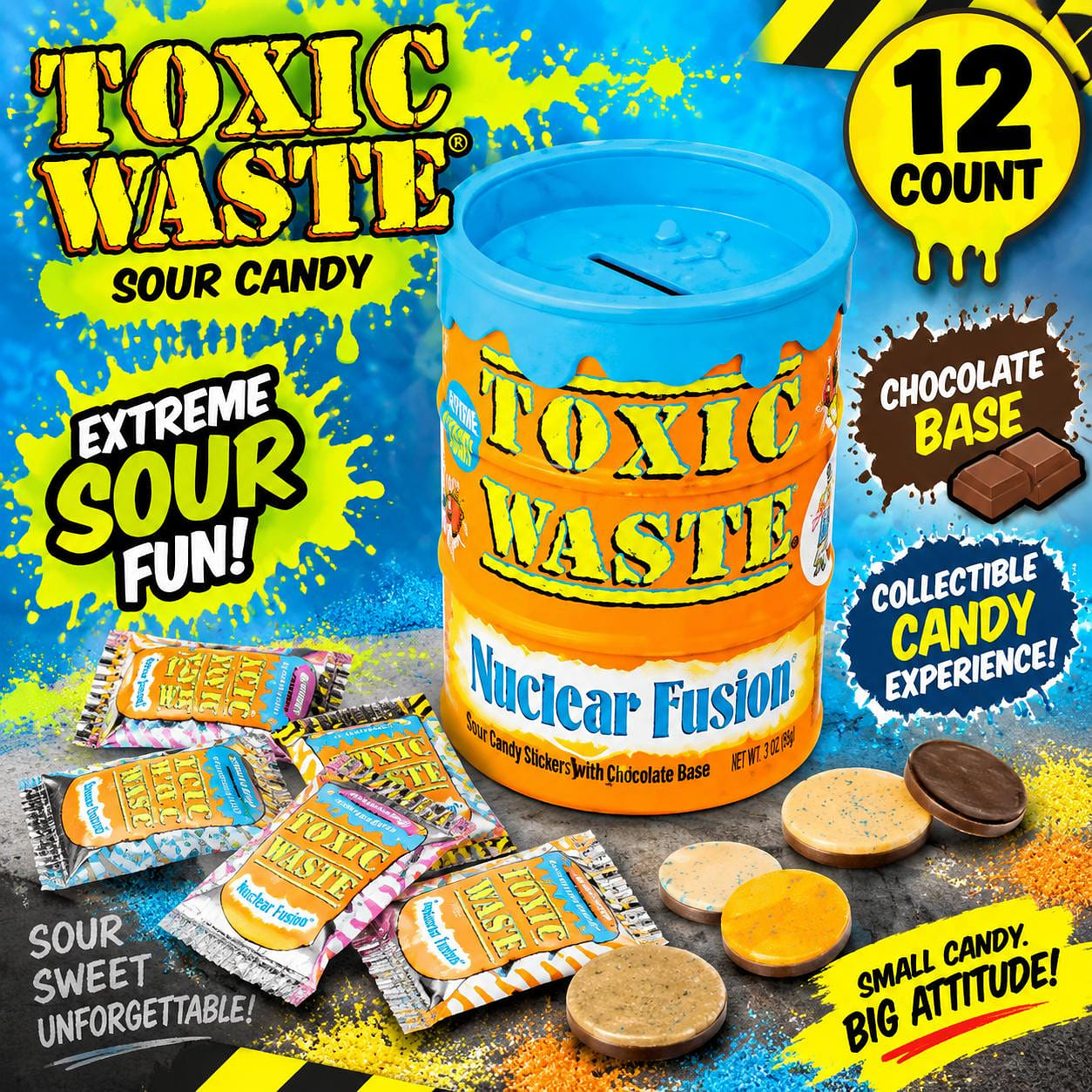 Toxic Waste Nuclear Fusion Sour Candy 3oz 12ct 1 each