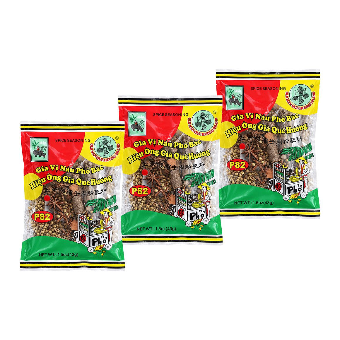 Oldman Que Huong Brand Pho Spice Seasoning 1.5 oz 3 pack