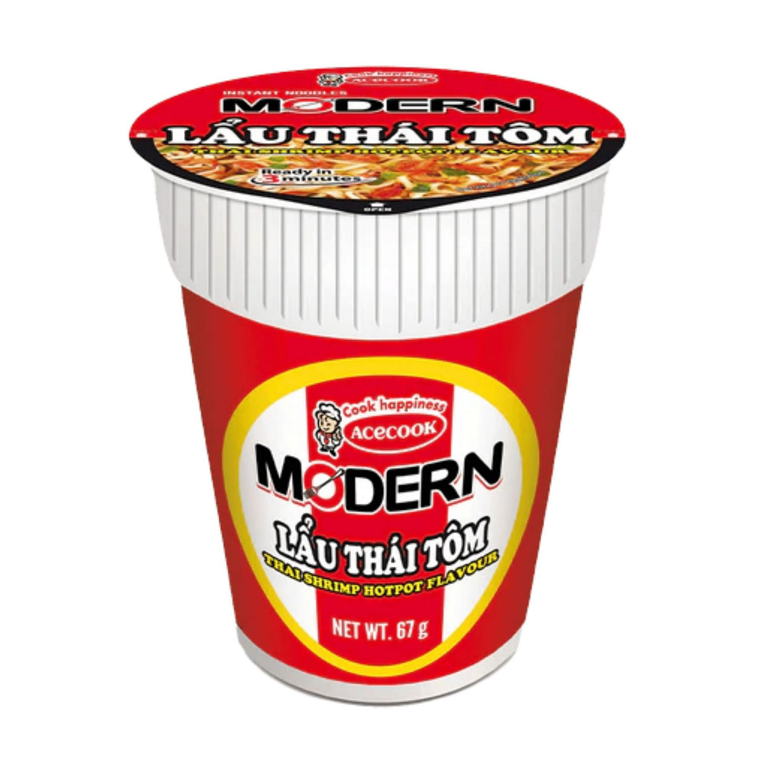 Acecook Thai Shrimp Hotpot Flavor Cup Noodle 1 count 1 ส่วน