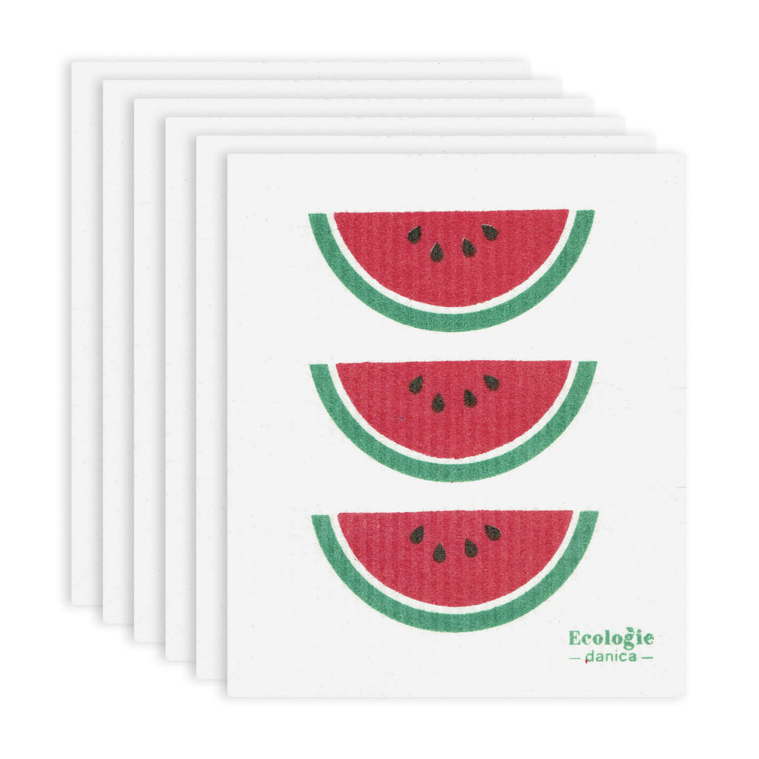 Now Designs Ecologie Swedish Sponge Cloth (Pack of 6) - Watermelon 6 อัน