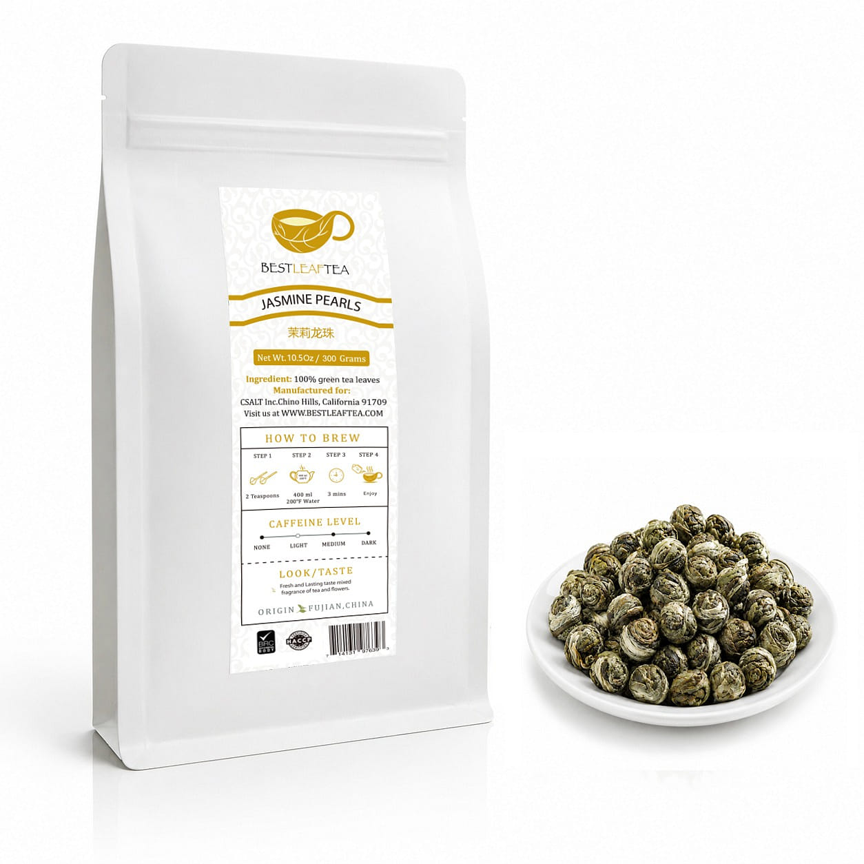 Jasmine Pearls Green Tea Scented Tea Bag 10.5 온스