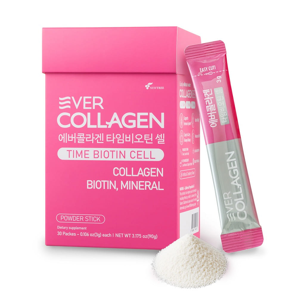 뉴트리 에버콜라겐 타임 비오틴셀 저분자콜라겐 펩타이드 1,000mg, 비오틴, 아연, 쎌렌 함유 1 박스