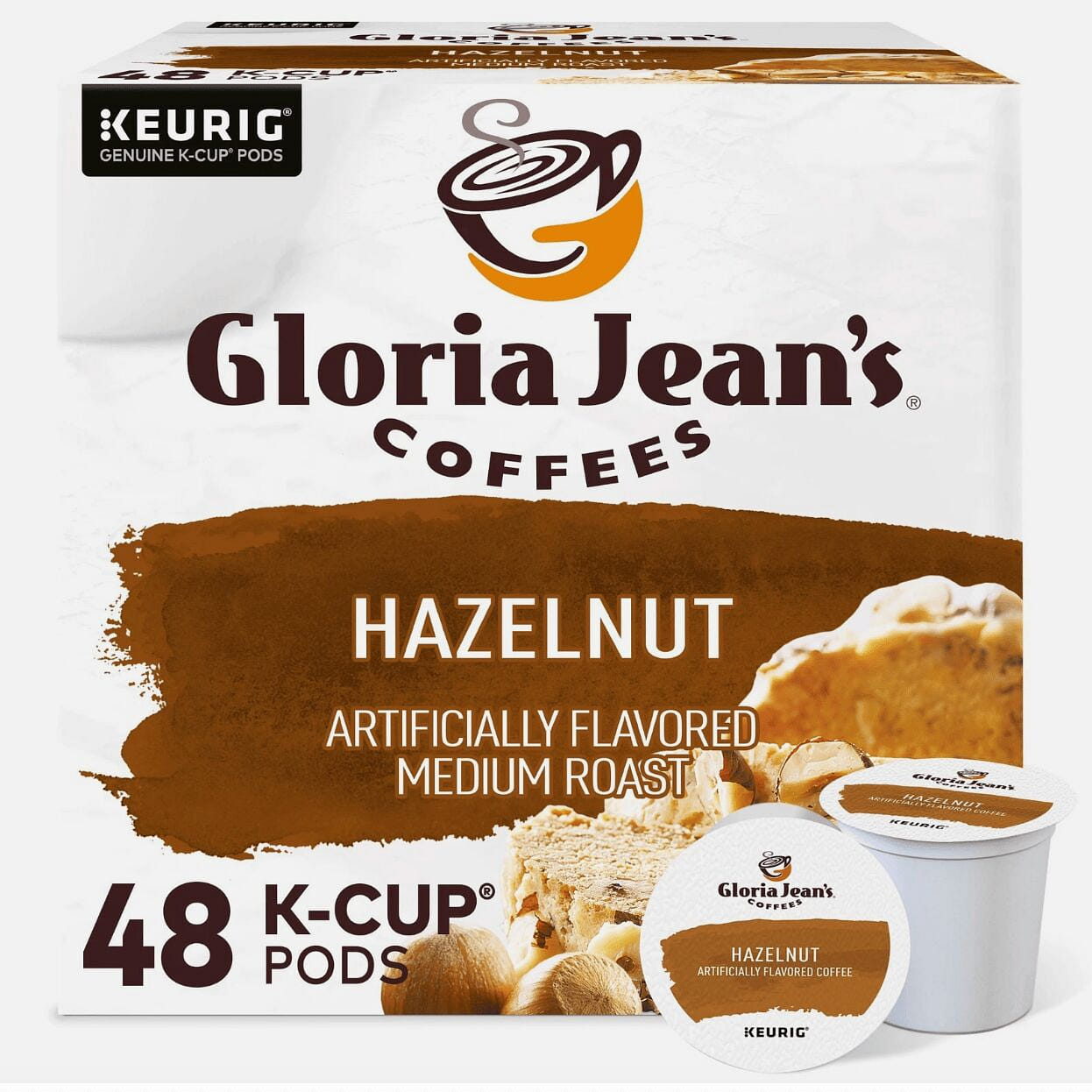 Hazelnut K-Cup Pods, Medium Roast Coffee, 4 2 pack