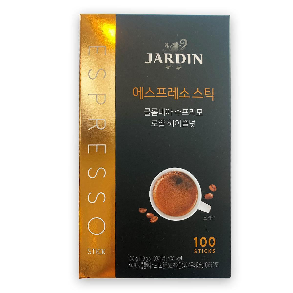 JARDIN Hot or Cold Instant Espresso Sticks - COLOMBIA SUPREMO ROYAL HAZELNUT 100 カウント