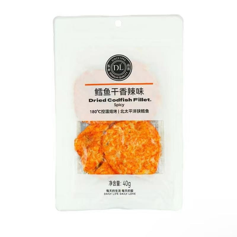 Cod Fish Jerky Dried Pollack Piece Spicy Flavor 40 g