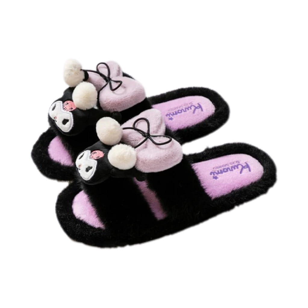 Fluffy Slippers Cotton Slipper- Kuromi 36-37 Size 1 each