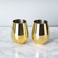 Gold Stemless Wine Glasses by Viski® 18 液盎司