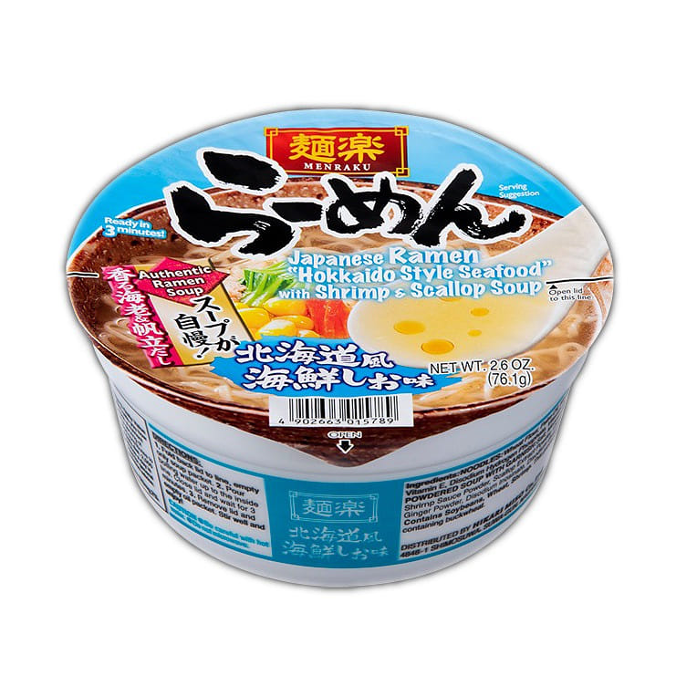 ひかり麺楽ラーメン 北海道海鮮塩味 2.9 オンス