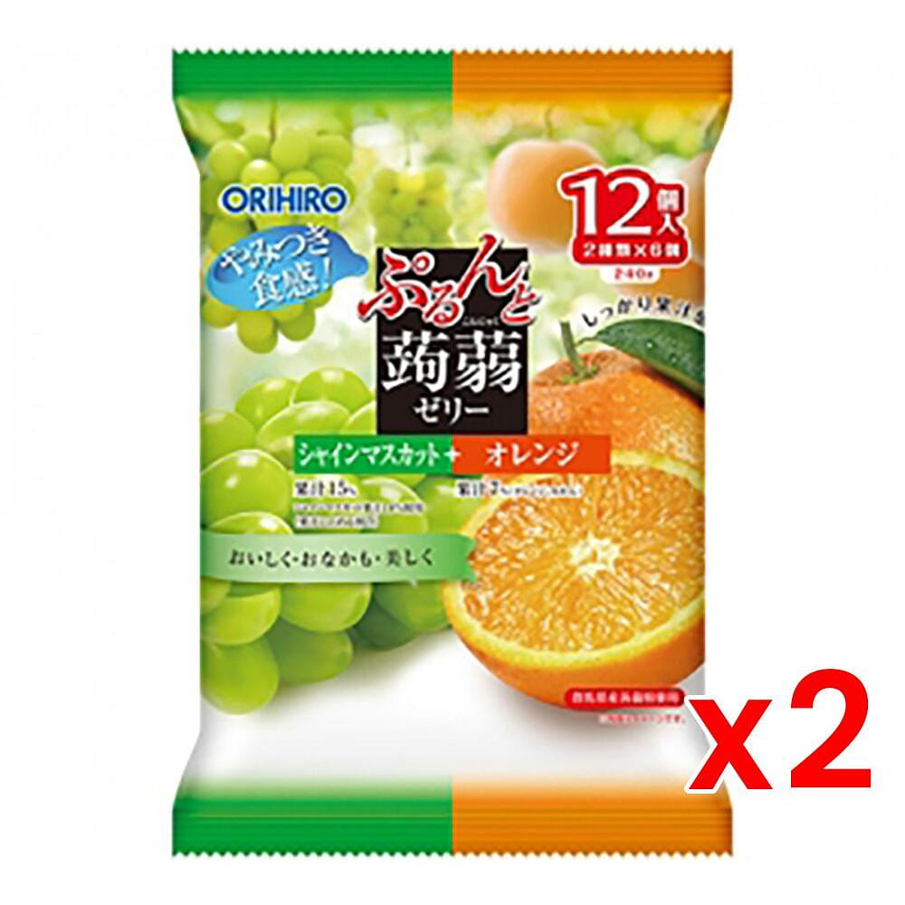 ORIHIRO Konjac Jelly Shine Muscat + Orange 12pcsx2 1 pack