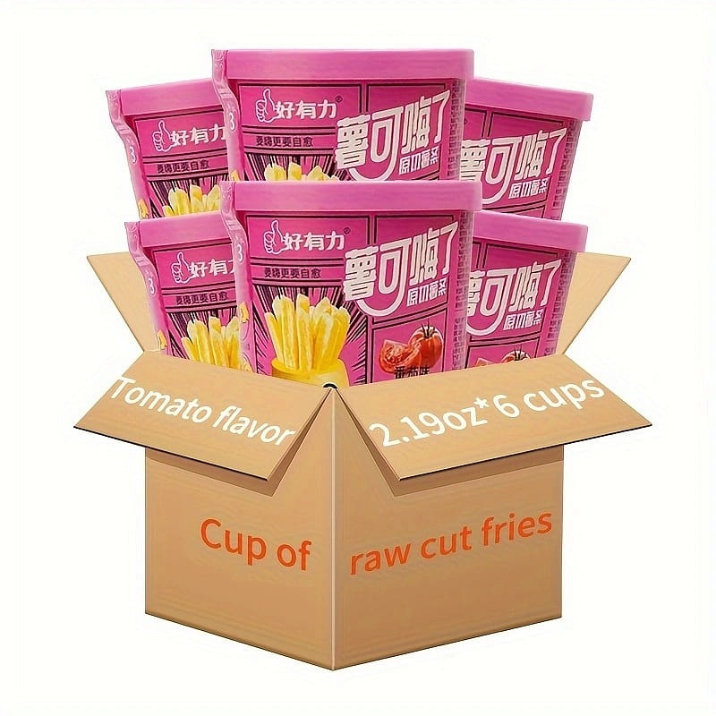 Hao you li Crispy French fries cup set (tomato flavor) 62g*6 cups 372 그램