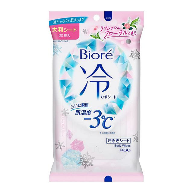 KAO Biore Cooling Wet Wipes Floral Scent 20pcs 1 each