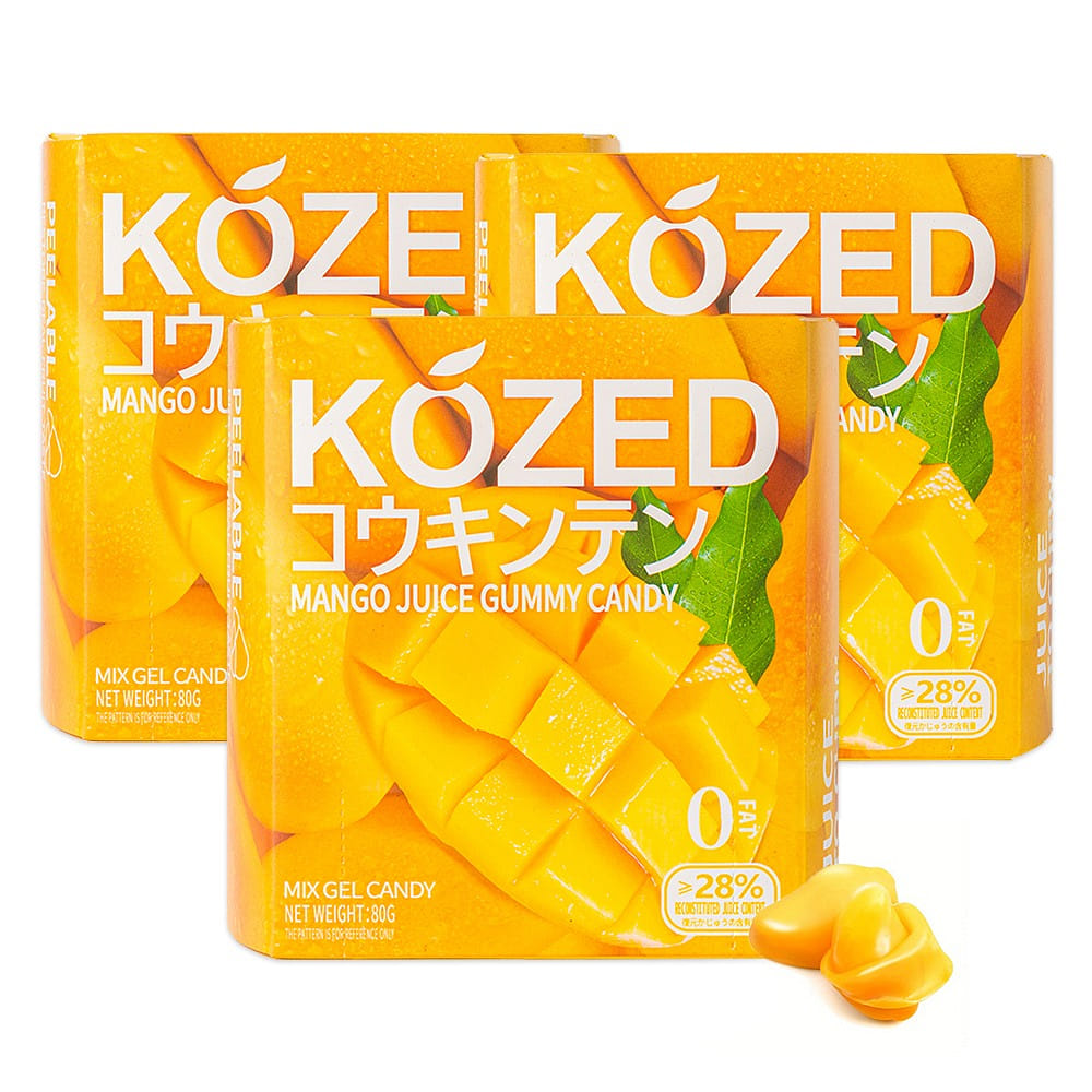 Jin Jin Peeling Mango Gummy Candy Peelable Pure Fruit Flavored Gummy 2.82oz*3 80 그램