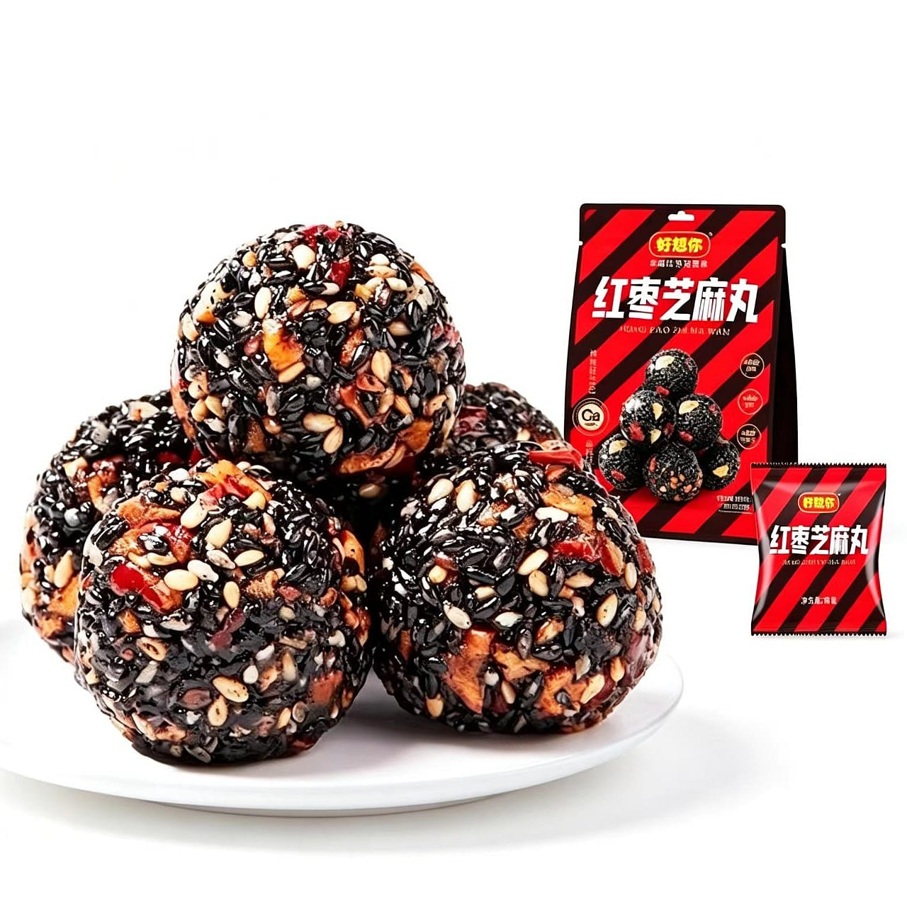 Haoxiangni Red Date and Black Sesame Balls (153g) 1 pack
