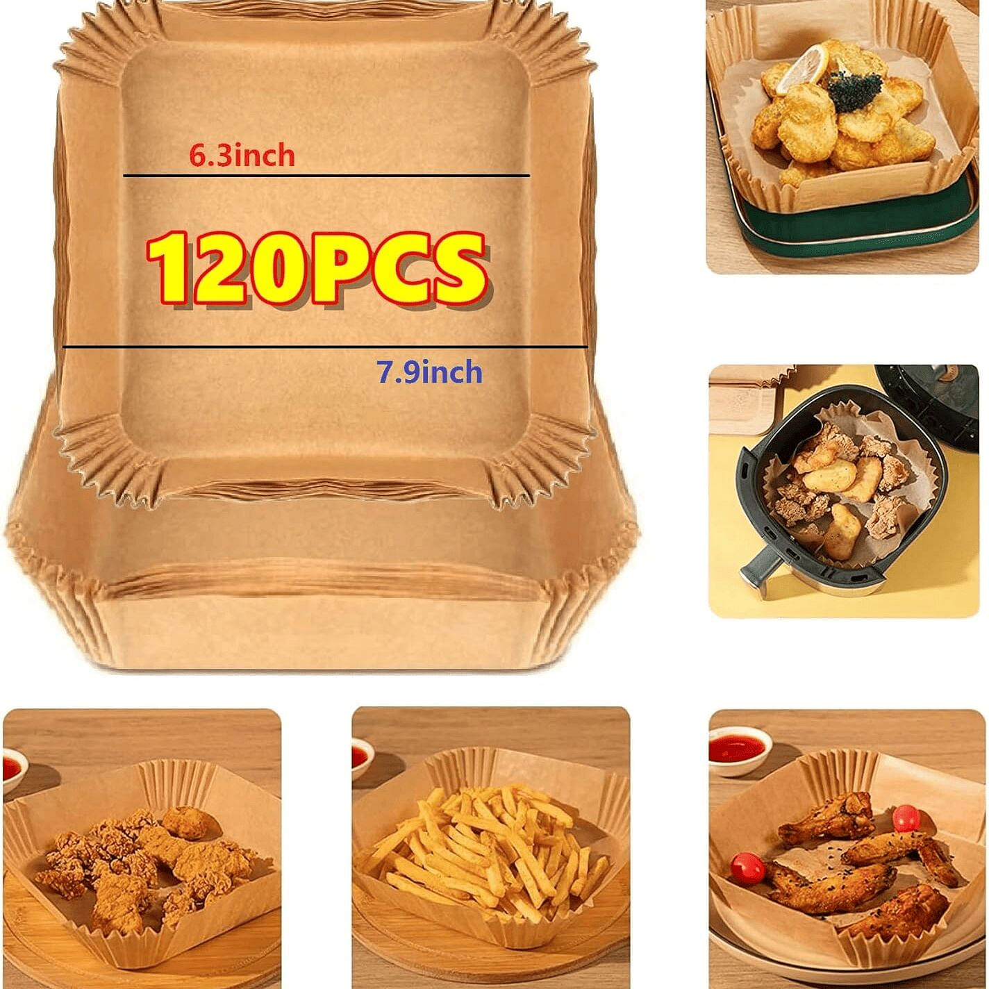 120 Sheets 2-8QT Air Fryers, Microwave,Oven Basket 1 count