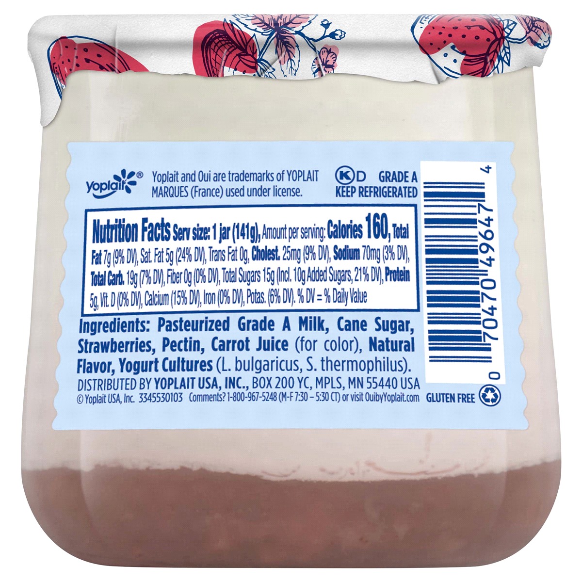Yoplait フランス風ヨーグルト ストロベリー味 8本入 - Weee!