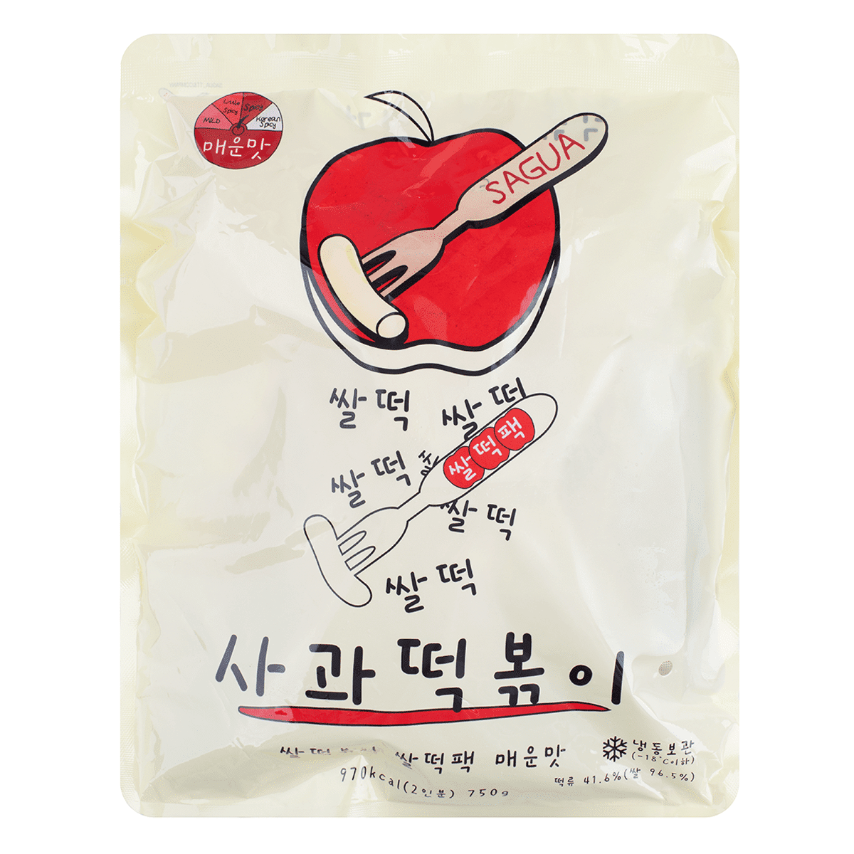 사과떡볶이 쌀떡 매운맛 750 그램