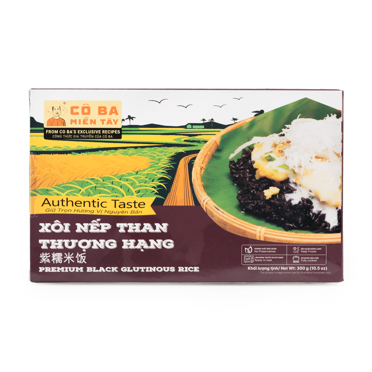 Co Ba Mien Tay 흑찹쌀밥 냉동 10.5 온스