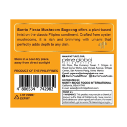 Barrio Fiesta Mushroom Bagoong Sweet Sauteed Shrimp Paste 230 g