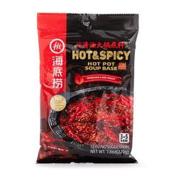 Haidilao Hot Pot Seasoning Soup Base, Spicy Flavor 220 g*34 pack