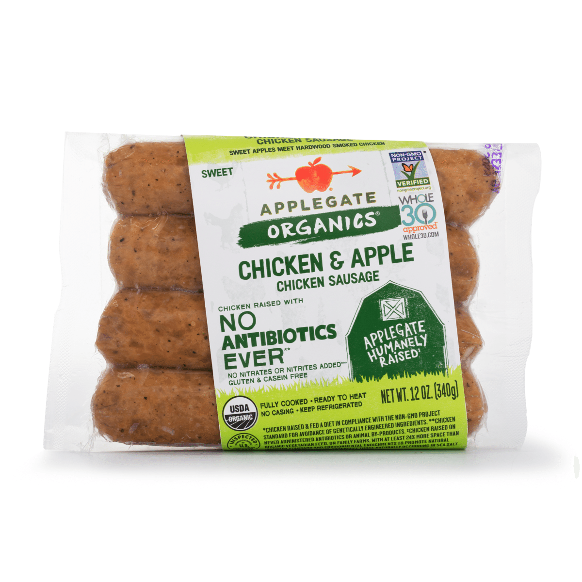 Applegate Organic Chicken & Apple Sausage 12 oz